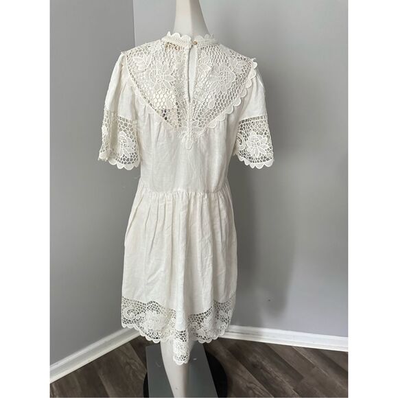 ULLA JOHNSON  Lace-Embellished Short-Sleeve Dress - Picture 7 of 12